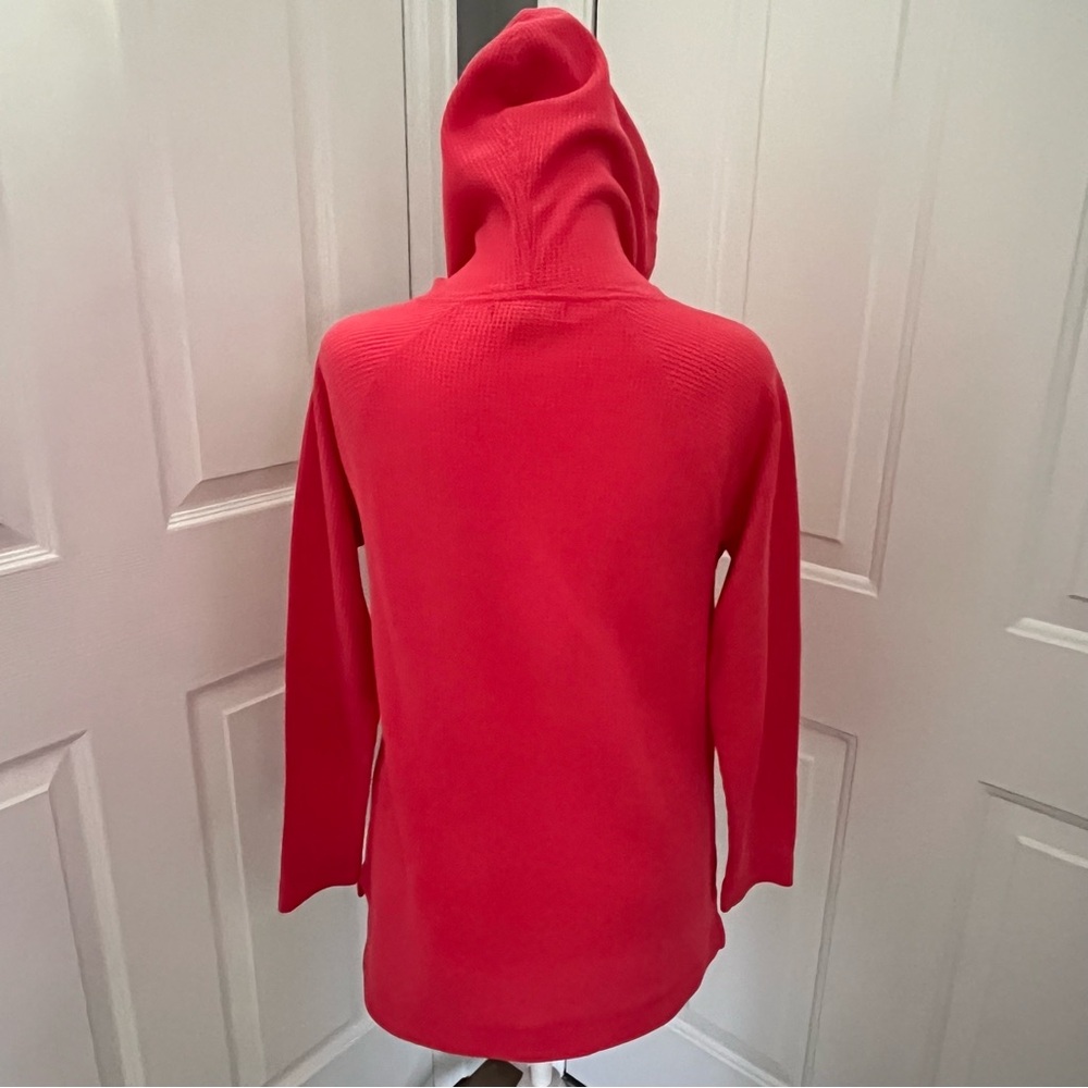 Chaps Sports Hoodie Women S/P Coral Cotton Waffle Knit Beach Active PreppyResort - Picture 9 of 9